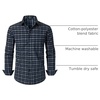 JEMITOP Men’s Transitional Weather Plaid Shirt(Navy White Gingham)