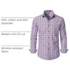 JEMITOP Men’s Transitional Weather Plaid Shirt(Red Blue Gingham)