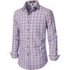 JEMITOP Men’s Transitional Weather Plaid Shirt(Red Blue Gingham)