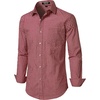 JEMITOP Men’s Transitional Weather Plaid Shirt(Red Gingham)