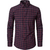 JEMITOP Men’s Transitional Weather Plaid Shirt(Red Navy Gingham)