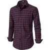 JEMITOP Men’s Transitional Weather Plaid Shirt(Red Navy Gingham)