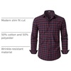 JEMITOP Men’s Transitional Weather Plaid Shirt(Red Navy Gingham)
