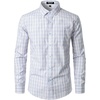 JEMITOP Men’s Transitional Weather Plaid Shirt(Vintage White Gingham)