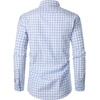 JEMITOP Men’s Transitional Weather Plaid Shirt(White Blue Gingham)