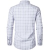 JEMITOP Men’s Transitional Weather Plaid Shirt(White Grey Gingham)