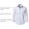 JEMITOP Men’s Transitional Weather Plaid Shirt(White Grey Gingham)