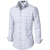 JEMITOP Men’s Transitional Weather Plaid Shirt(White Grey Gingham)