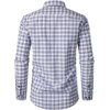 JEMITOP Men’s Transitional Weather Plaid Shirt(White Navy)