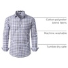 JEMITOP Men’s Transitional Weather Plaid Shirt(White Navy)