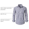 JEMITOP Men’s Transitional Weather Plaid Shirt(White Navy Gingham)