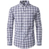 JEMITOP Men’s Transitional Weather Plaid Shirt(White Navy Gingham)