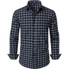 JEMITOP Men’s Transitional Weather Plaid Shirt(Navy Beige Gingham)