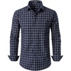 JEMITOP Men’s Transitional Weather Plaid Shirt(Navy Gingham)