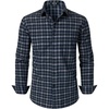 JEMITOP Men’s Transitional Weather Plaid Shirt(Navy White Gingham)