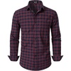 JEMITOP Men’s Transitional Weather Plaid Shirt(Red Navy Gingham)