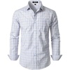 JEMITOP Men’s Transitional Weather Plaid Shirt(Vintage White Gingham)