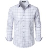 JEMITOP Men’s Transitional Weather Plaid Shirt(White Grey Gingham)