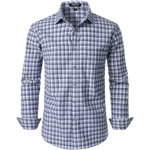 JEMITOP Men’s Transitional Weather Plaid Shirt(Classic Blue Gingham)
