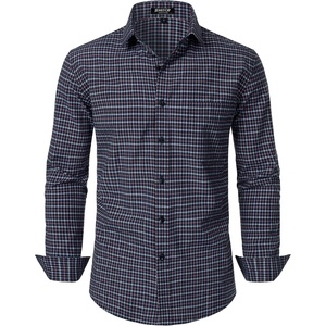 JEMITOP Men’s Transitional Weather Plaid Shirt(Navy Red)