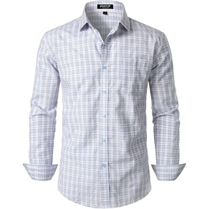 JEMITOP Men’s Transitional Weather Plaid Shirt(Vintage White Gingham)